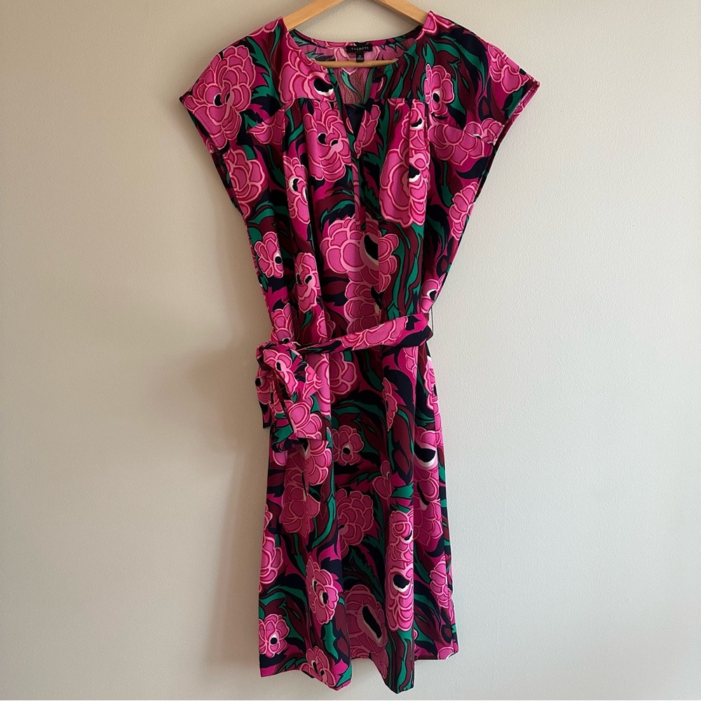 Talbots, Sleeveless Floral Sheath Dress with Belt, Women's Size M